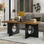 Table basse rectangulaire 47 avec étagère en verre trempé