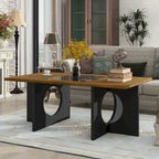 Table basse rectangulaire 47 avec étagère en verre trempé