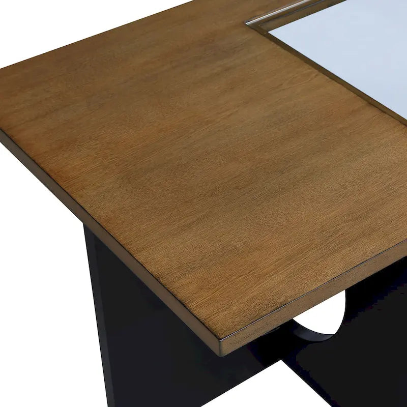 Table basse rectangulaire 47 avec étagère en verre trempé