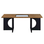Table basse rectangulaire 47 avec étagère en verre trempé