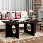 Table basse rectangulaire 47 avec étagère en verre trempé