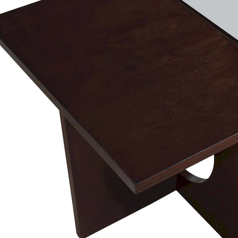 Table basse rectangulaire 47 avec étagère en verre trempé