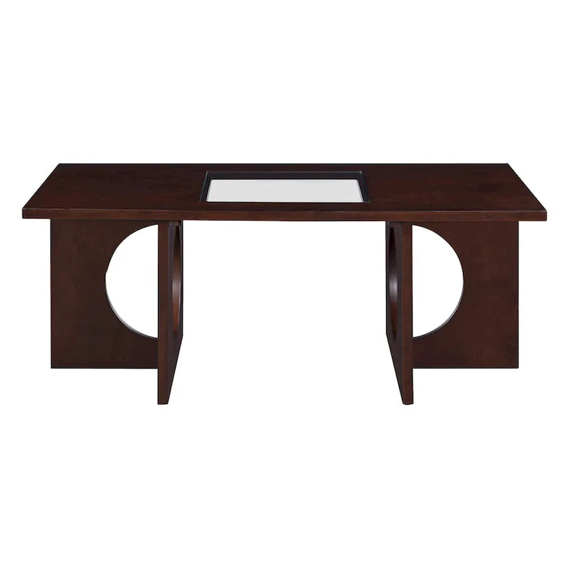 Table basse rectangulaire 47 avec étagère en verre trempé