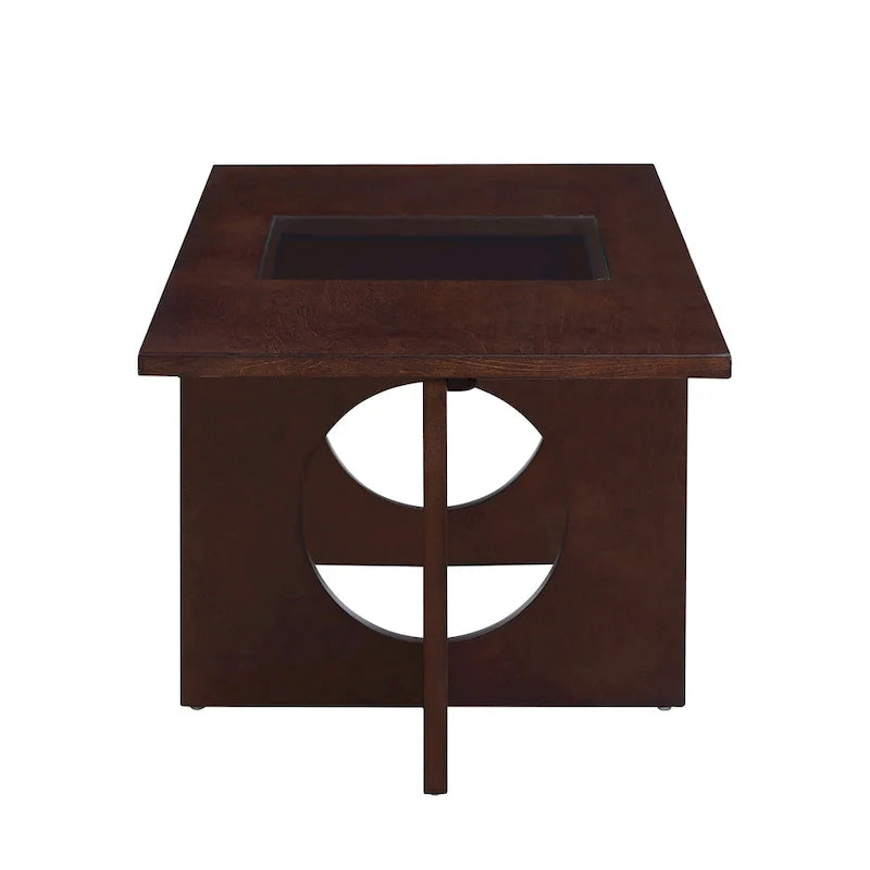 Table basse rectangulaire 47 avec étagère en verre trempé