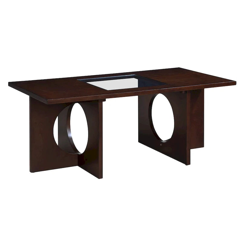 Table basse rectangulaire 47 avec étagère en verre trempé