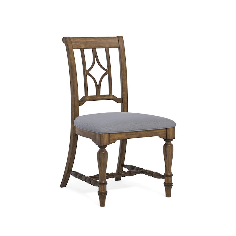 Chaise de salle à manger capitonnée en bois gris - 22 x 40 x 26