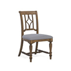 Chaise de salle à manger capitonnée en bois gris - 22 x 40 x 26