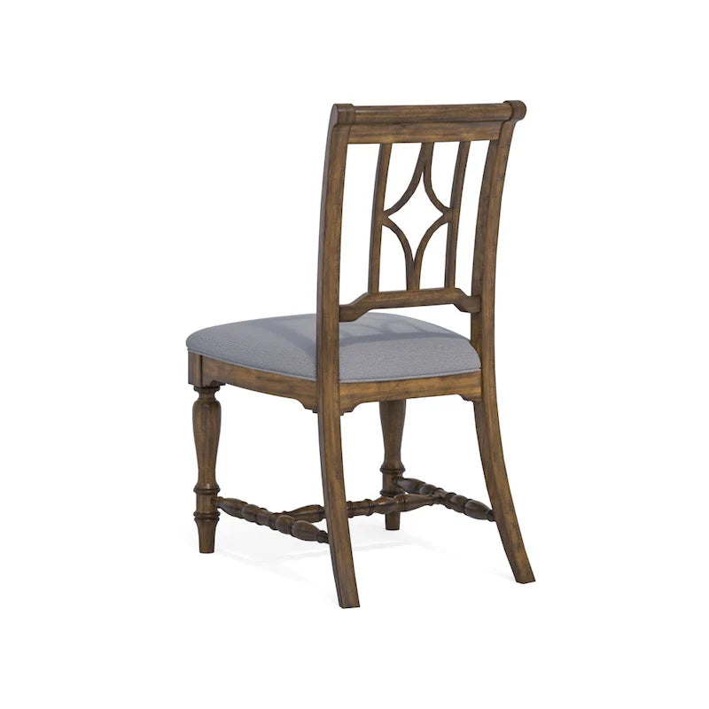 Chaise de salle à manger capitonnée en bois gris - 22 x 40 x 26