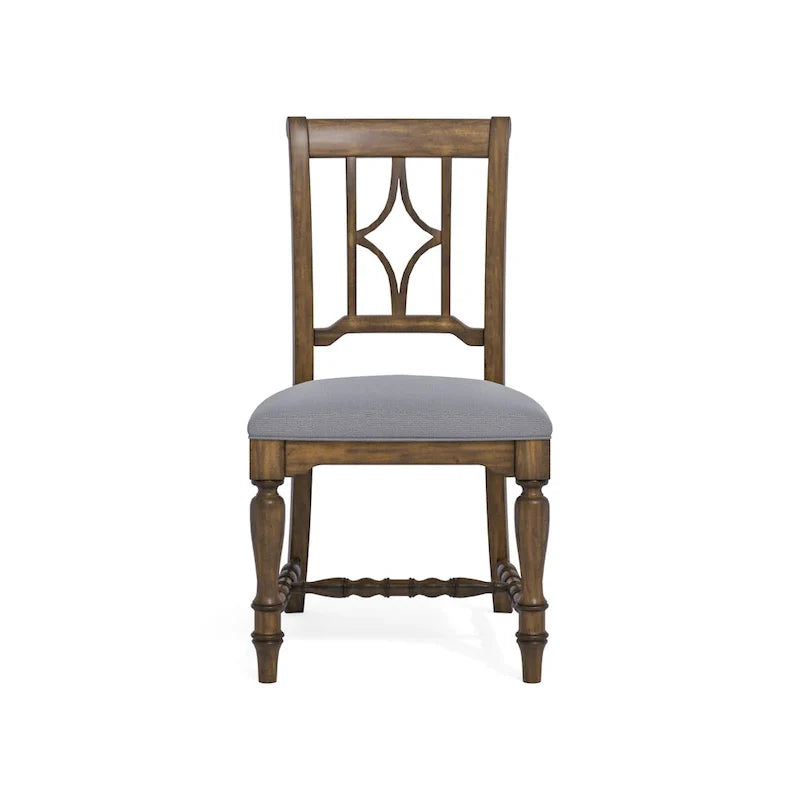 Chaise de salle à manger capitonnée en bois gris - 22 x 40 x 26