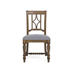 Chaise de salle à manger capitonnée en bois gris - 22 x 40 x 26