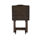 Ensemble de 4 tables pliantes avec support de rangement – Gris
