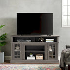 Meuble TV américain classique avec 4 étagères de rangement et 2 placards de rangement pour le salon familial ou le bureau