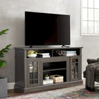 Meuble TV américain classique avec 4 étagères de rangement et 2 placards de rangement pour le salon familial ou le bureau