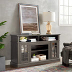 Meuble TV américain classique avec 4 étagères de rangement et 2 placards de rangement pour le salon familial ou le bureau