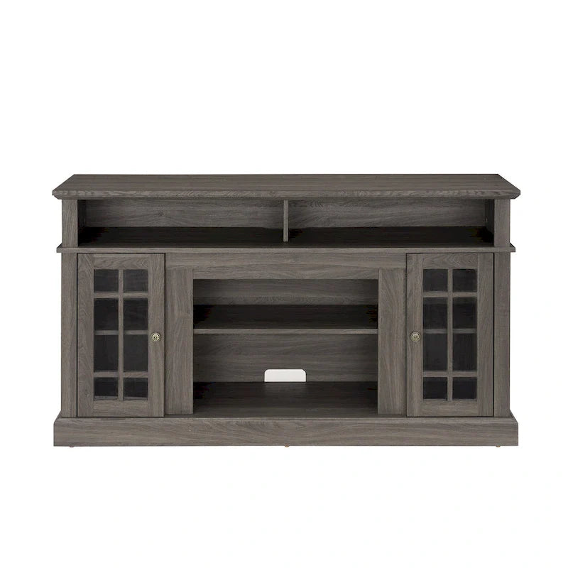 Meuble TV américain classique avec 4 étagères de rangement et 2 placards de rangement pour le salon familial ou le bureau
