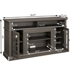 Meuble TV américain classique avec 4 étagères de rangement et 2 placards de rangement pour le salon familial ou le bureau