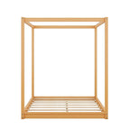 Lit plateforme bas à baldaquin en pin et MDF – Grand lit/Très grand lit