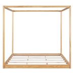 Lit plateforme bas à baldaquin en pin et MDF – Grand lit/Très grand lit