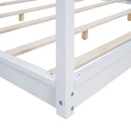 Lit plateforme bas à baldaquin en pin et MDF – Grand lit/Très grand lit