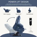 Fauteuil inclinable releveur avec chaleur, massage et chargement USB – Bleu