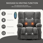 Fauteuil inclinable releveur avec chaleur, massage et chargement USB – Bleu