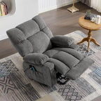 Fauteuil inclinable releveur avec chaleur, massage et chargement USB – Bleu