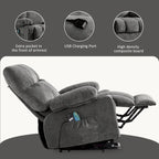 Fauteuil inclinable releveur avec chaleur, massage et chargement USB – Bleu