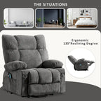 Fauteuil inclinable releveur avec chaleur, massage et chargement USB – Bleu