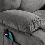 Fauteuil inclinable releveur avec chaleur, massage et chargement USB – Bleu