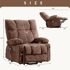 Fauteuil inclinable releveur avec chaleur, massage et chargement USB – Bleu