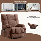 Fauteuil inclinable releveur avec chaleur, massage et chargement USB – Bleu