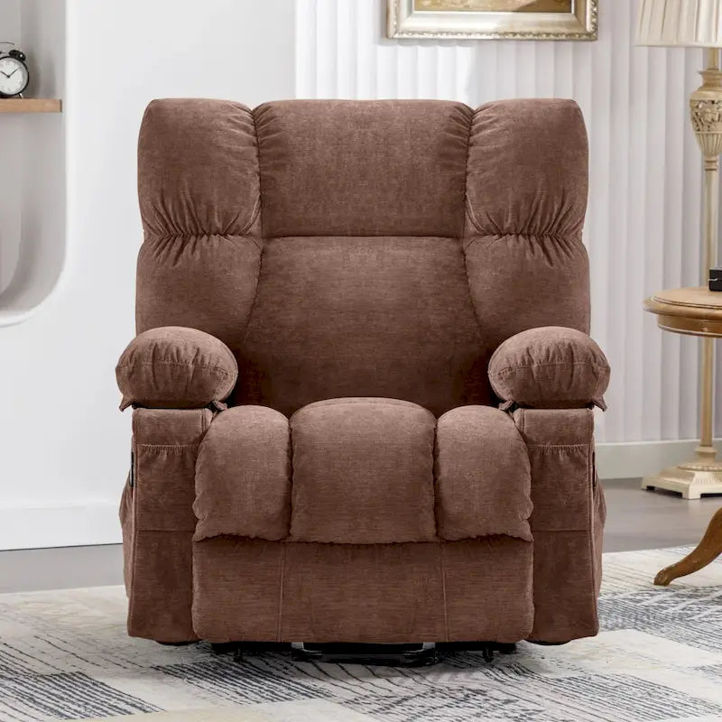 Fauteuil inclinable releveur avec chaleur, massage et chargement USB – Bleu