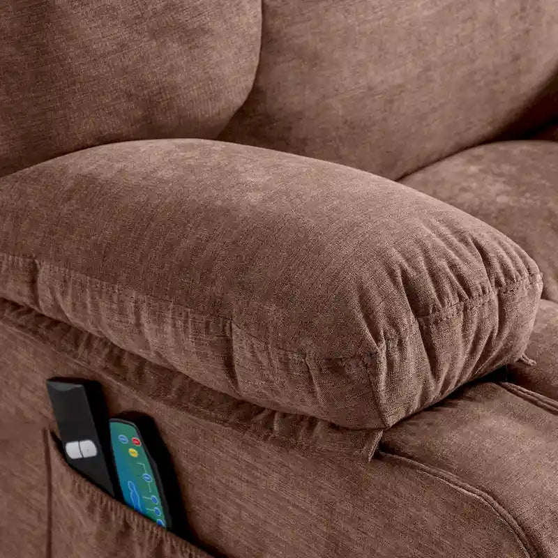 Fauteuil inclinable releveur avec chaleur, massage et chargement USB – Bleu