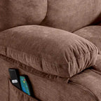 Fauteuil inclinable releveur avec chaleur, massage et chargement USB – Bleu