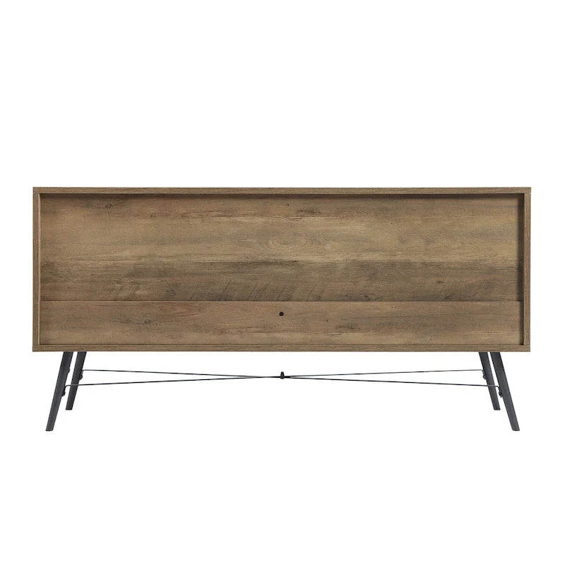 Commode horizontale à 4 tiroirs au fini noyer rustique