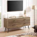 Commode horizontale à 4 tiroirs au fini noyer rustique