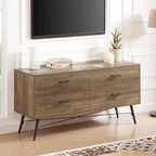 Commode horizontale à 4 tiroirs au fini noyer rustique