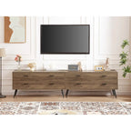 Commode horizontale à 4 tiroirs au fini noyer rustique