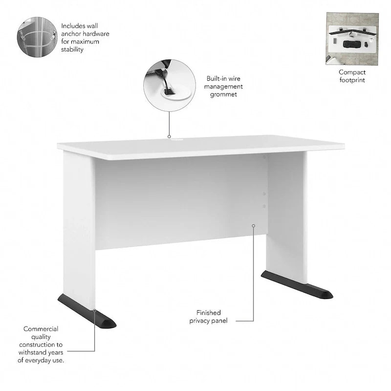 Bureau informatique 48 pouces avec passe-câbles