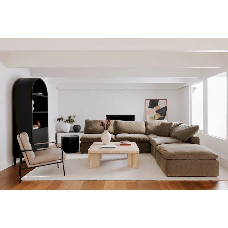 Fauteuil d'angle modulaire en tissu antitache – 38x38