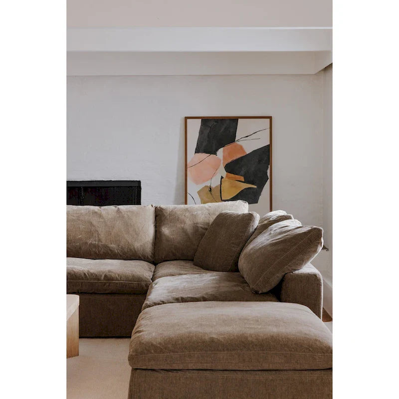Fauteuil d'angle modulaire en tissu antitache – 38x38