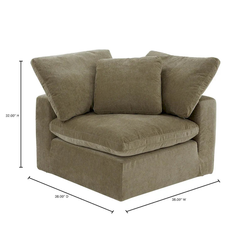 Fauteuil d'angle modulaire en tissu antitache – 38x38