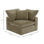 Fauteuil d'angle modulaire en tissu antitache – 38x38