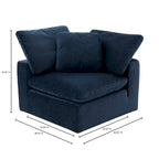 Fauteuil d'angle modulaire en tissu antitache – 38x38