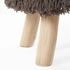 Tabouret en tissu Bohème avec base en bois d'eucalyptus