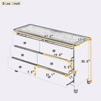 Commode de rangement à 6 tiroirs au fini patiné