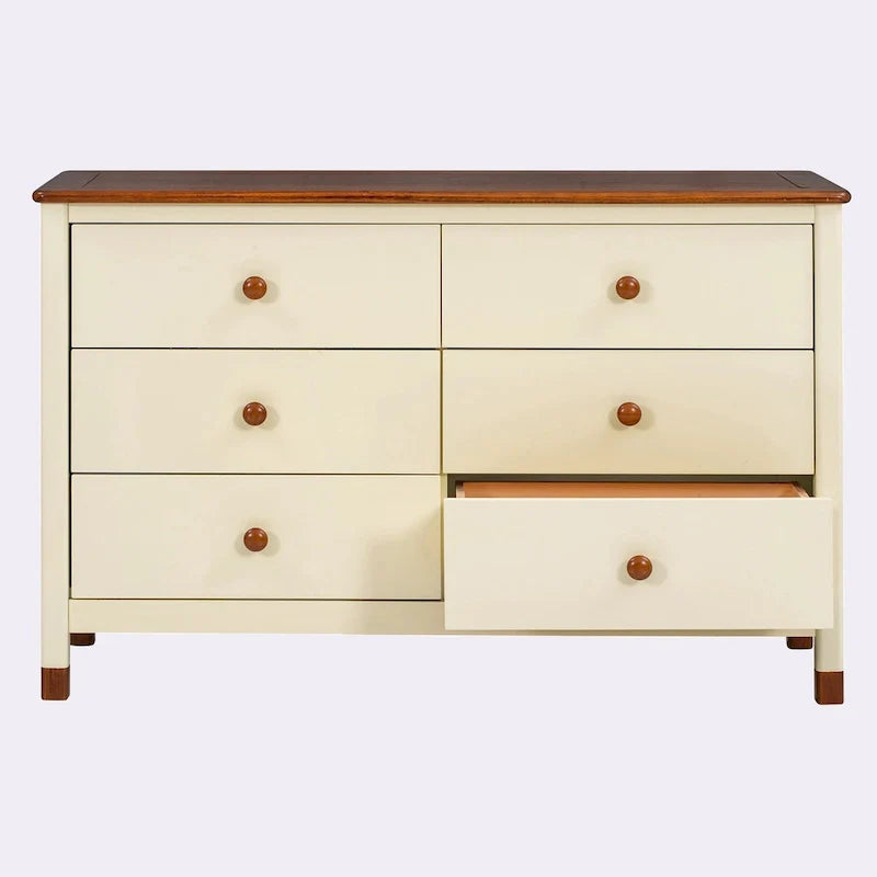 Commode de rangement à 6 tiroirs au fini patiné