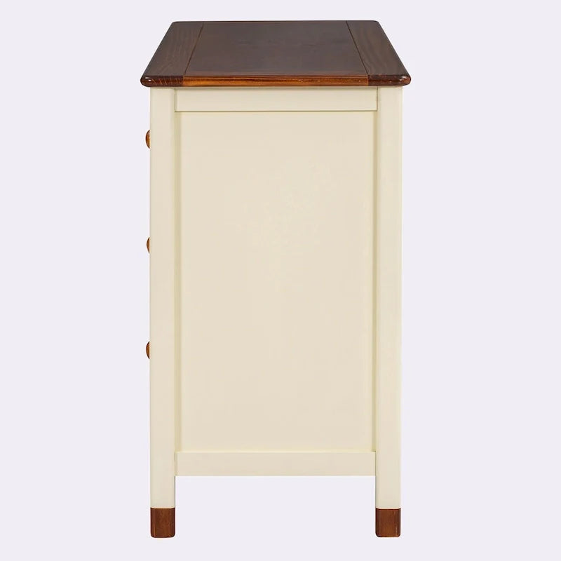 Commode de rangement à 6 tiroirs au fini patiné