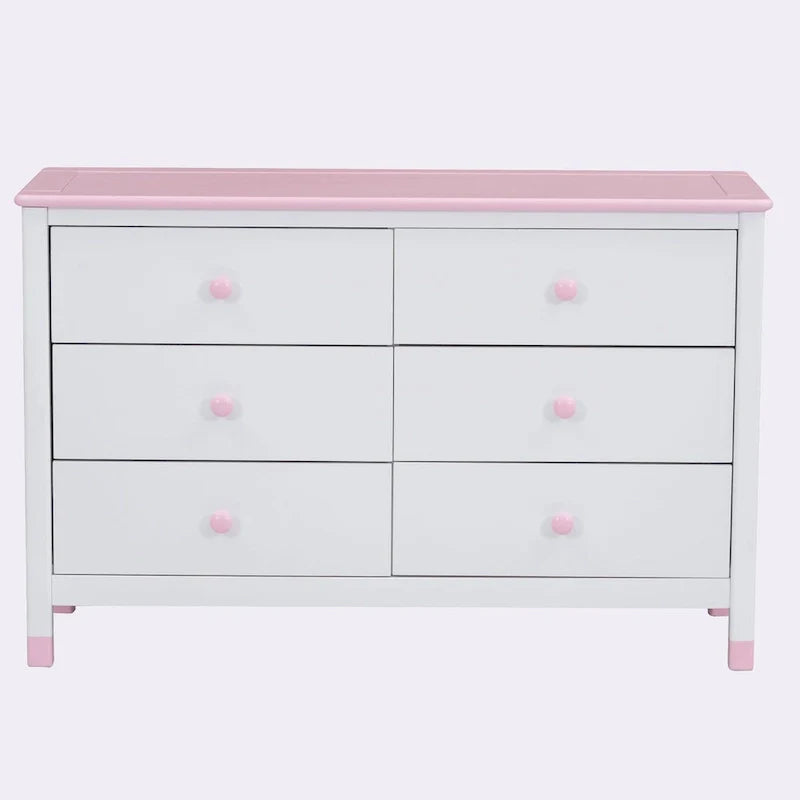 Commode de rangement à 6 tiroirs au fini patiné