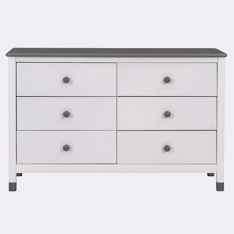 Commode de rangement à 6 tiroirs au fini patiné